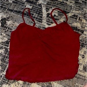 burgundy tank top - cropped